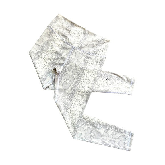 Glyder Athletic legging pants white gray snake print full length NWOT SzL - Picture 1 of 13